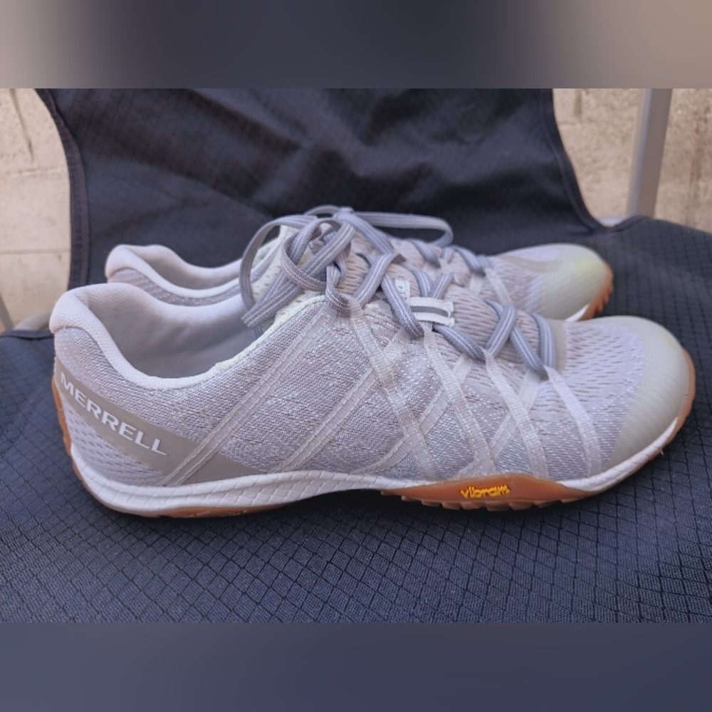 Merrell Barefoot Vapor light gray lightweight hiking shoes